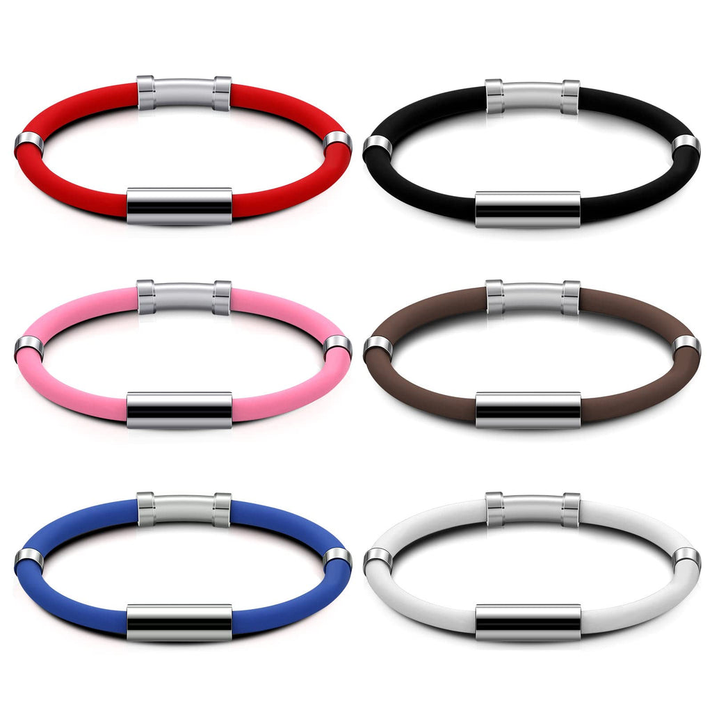 6 Pcs Balance Bracelet for Women Men Magnetic Anti Static Bracelet Stainless Steel Vertigo Bracelet Antistatic Wrist Band Sports