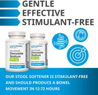 Puregen Labs Docusate Sodium 250mg Stool Softener Laxative | Gentle Constipation Relief | Extra Strength | Stimulant Free Total