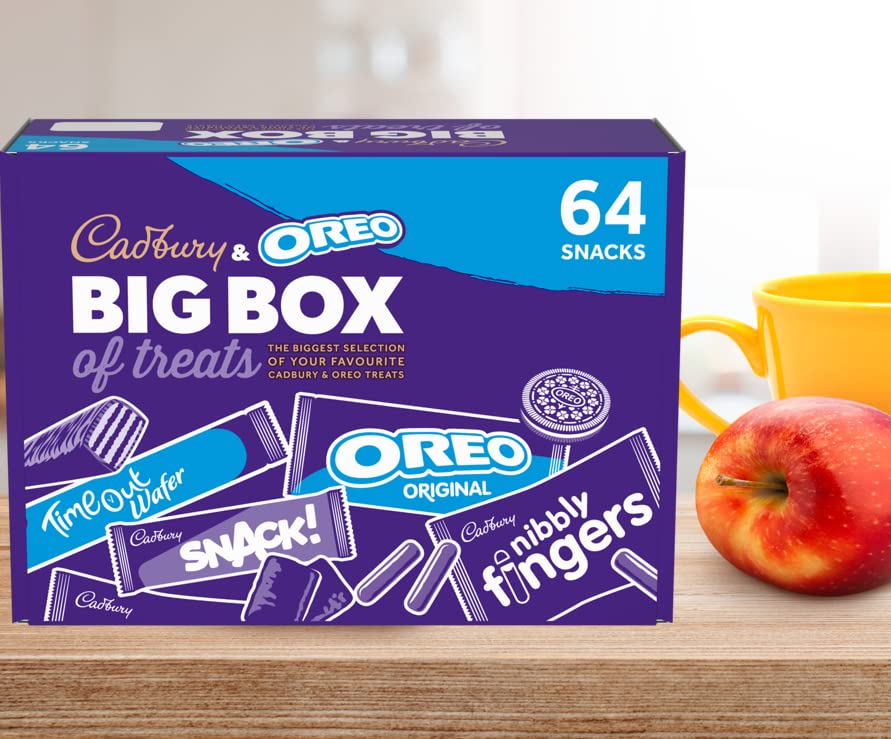 Cadbury & OREO Biscuit 64 Selection Bulk Box of Treats 1.8kg, Hamper, Milk Chocolate Fingers, Time Out, Snack I Sharing Big Bisc