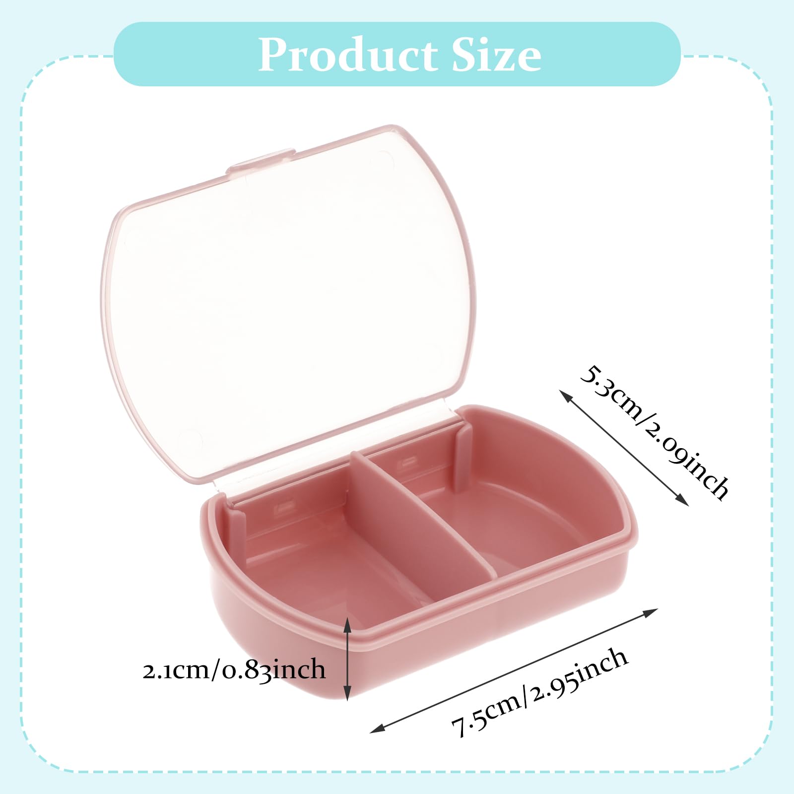 Sibba Pill Organizer Box Case 2 PCS Waterproof Travel Medicines Container Purse Essentials Small Cute Fish Oil Holder Supplement