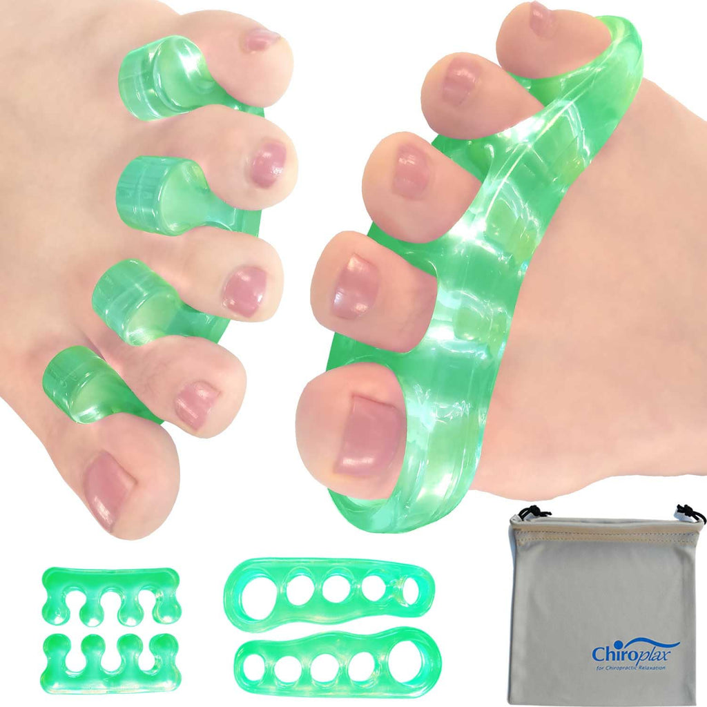 Chiroplax Gel Toe Separators Stretchers Spreader Spacer for Bunion Bunionette Relief Hammer Overlapping Toe Straightener Correct