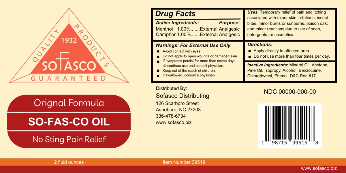 SO-FAS-CO Red Oil, 2 Ounce Bottle