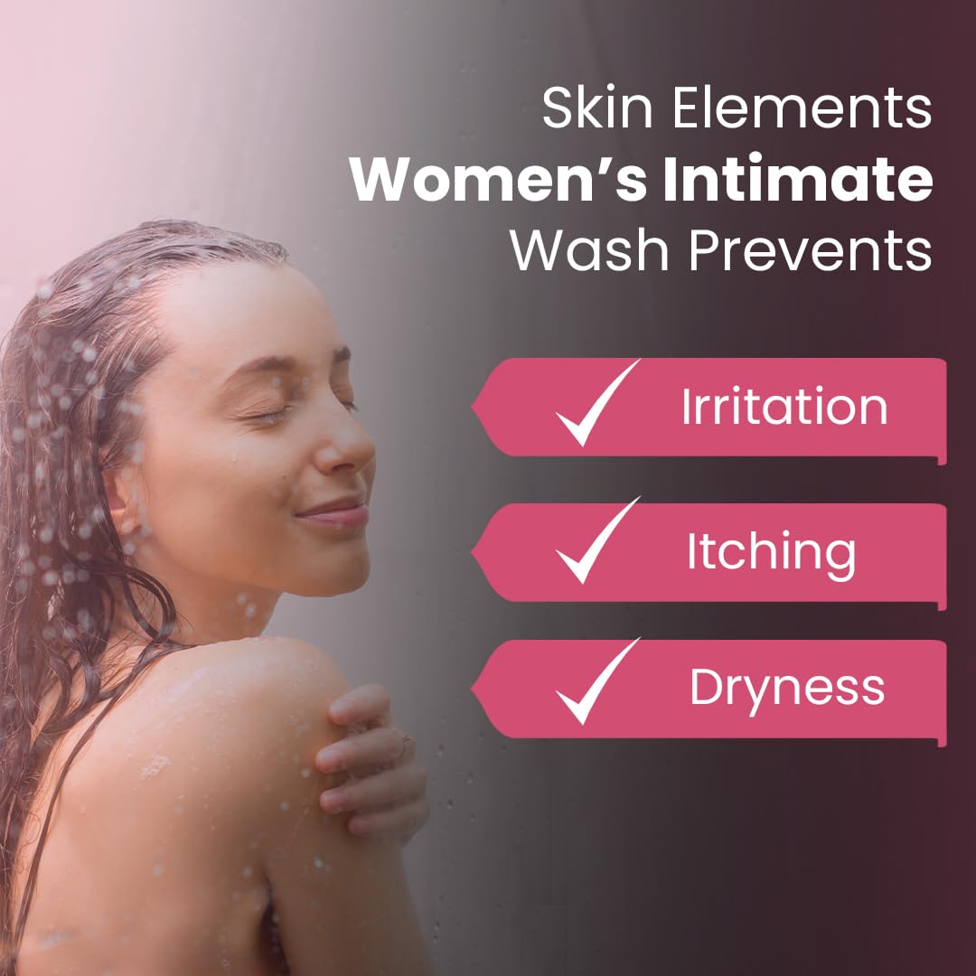 Skin Elements Intimate wash for Women (4.05 Fl Oz.) with Rose & Chamomile Water, Calendula & Aloe Vera Extracts | Prevents Itchi