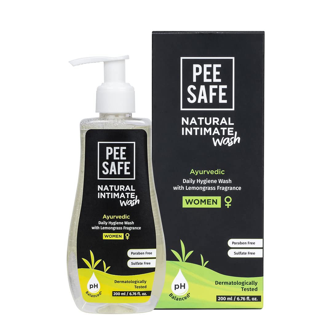 Pee Safe Intimate Wash For Women 200Ml Natural Ayurvedic With Lemongrass Fragrance And 100% AlcoholFree | Ph Balanced | Paraben