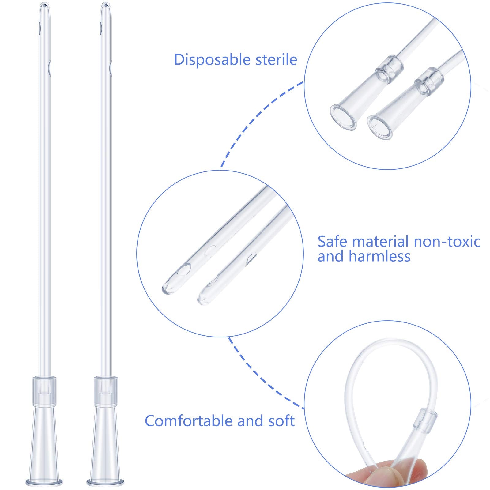 Nuanchu White PVC Replacement Tube Supplies Colon Tubes Kit Clear Replacements Hose with Flexible Rounded End for Smooth Insert