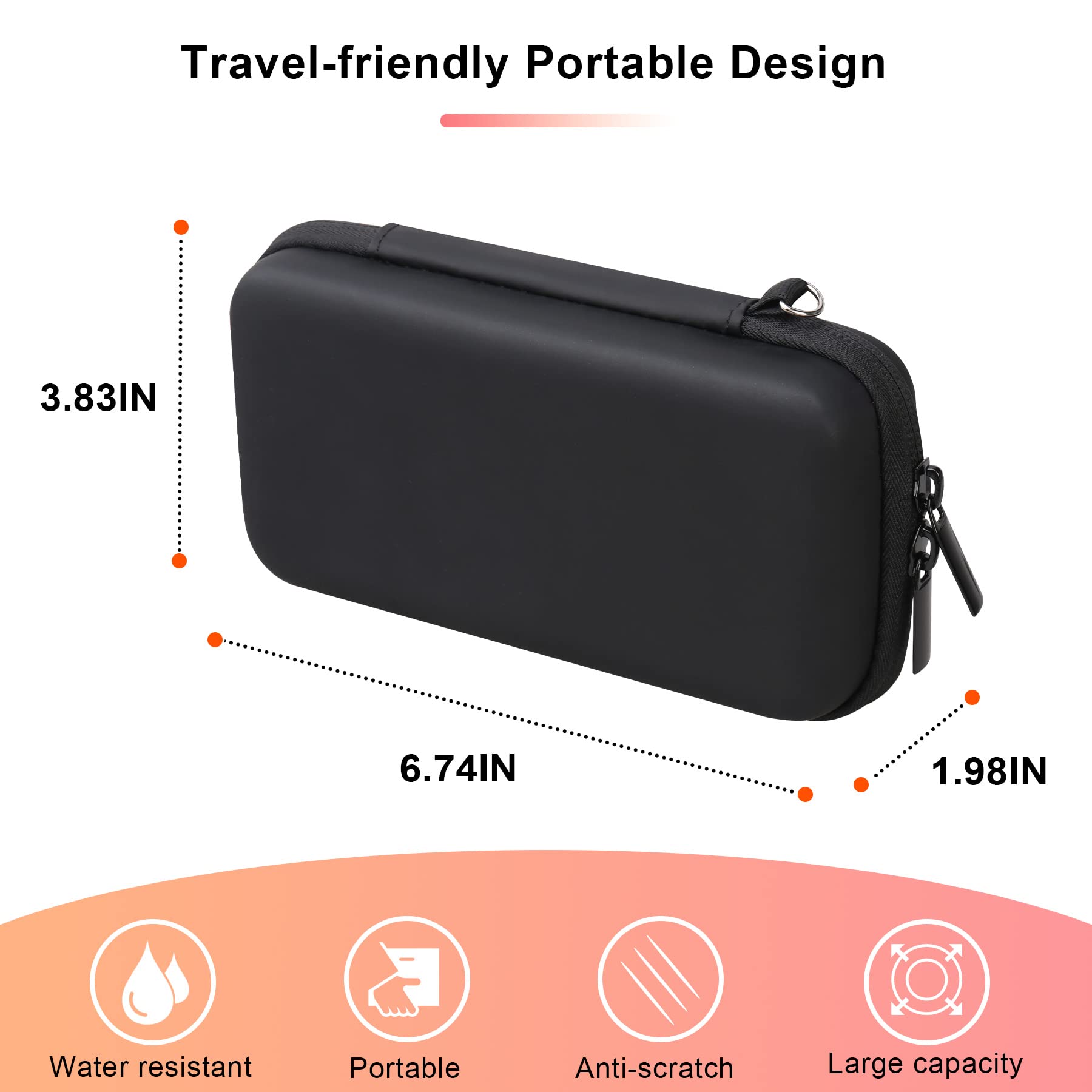 BOVKE Diabetic Supplies Travel Case, Storage Carrying Bag for Diabetes Testing Kit, Blood Glucose Monitor Meters, Test Strips, M