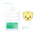 RaZbaby Vapor-Raz Clip-On Vaporizer - Reusable for Cough, Cold & Congestion Relief with Soothing Menthol & Eucalyptus Aromathera