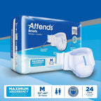 Attends Incontinence Care Breathable Briefs for Adults, Medium, 24 Count (Pack of 4)