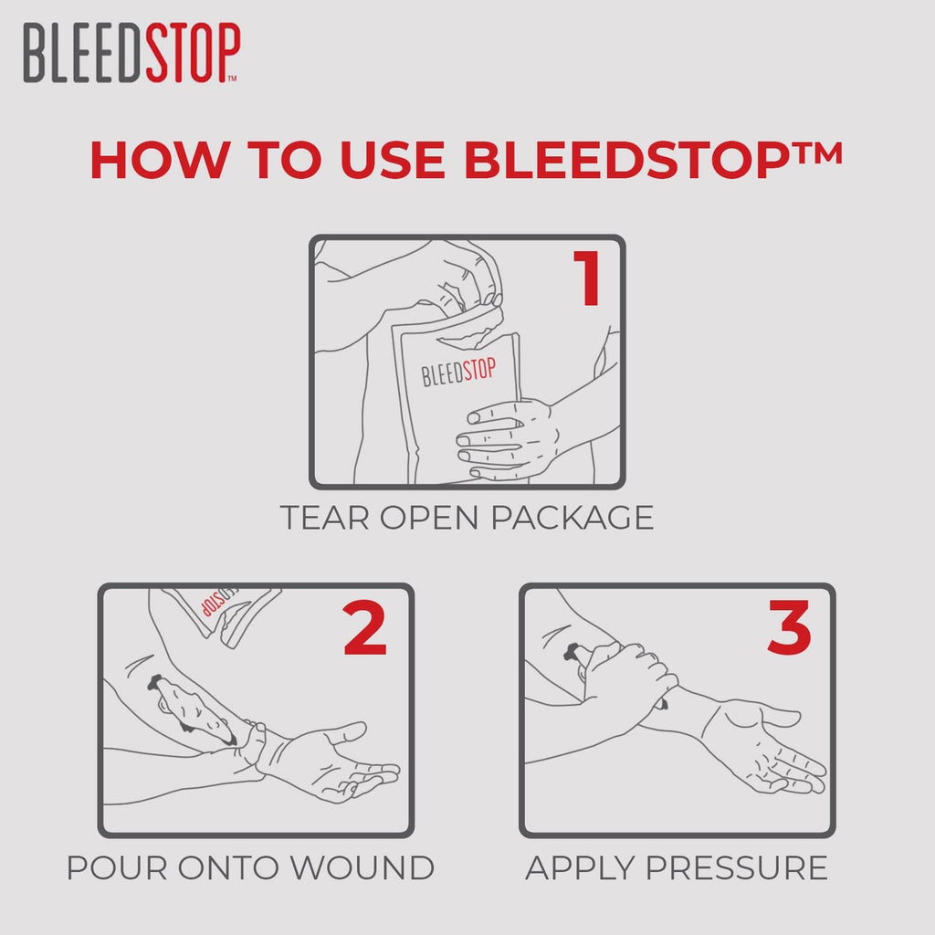 BleedStop First Aid Powder for Blood Clotting, Trauma Kit, Blood Thinner Patients, Camping Safety, and Survival Equipment for Mo