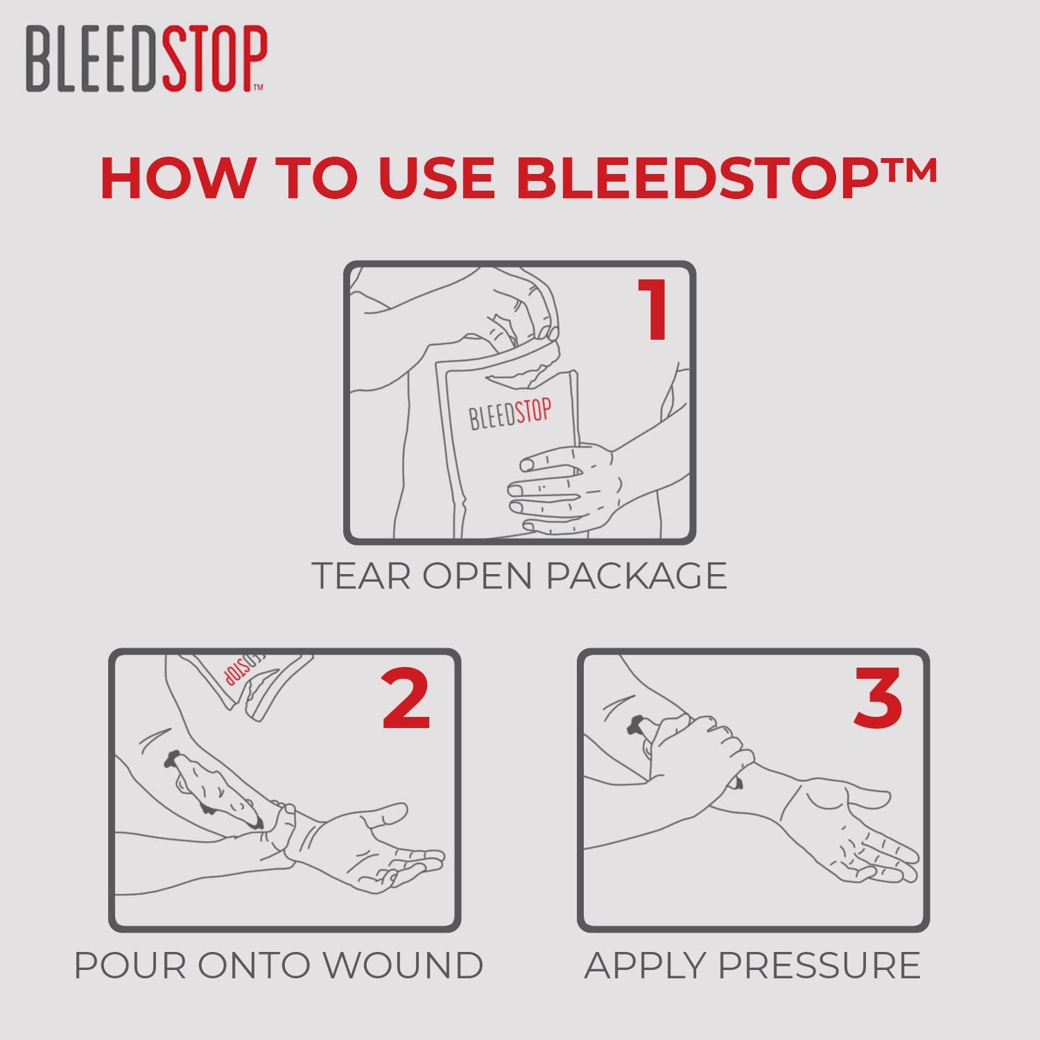BleedStop First Aid Powder for Blood Clotting, Trauma Kit, Blood Thinner Patients, Camping Safety, and Survival Equipment for Mo