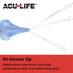 Acu-Life Ear and Ear Wax Cleaner for Humans, Includes 10 Saline Packs, Syringe with Tri-Stream Tip and Basin