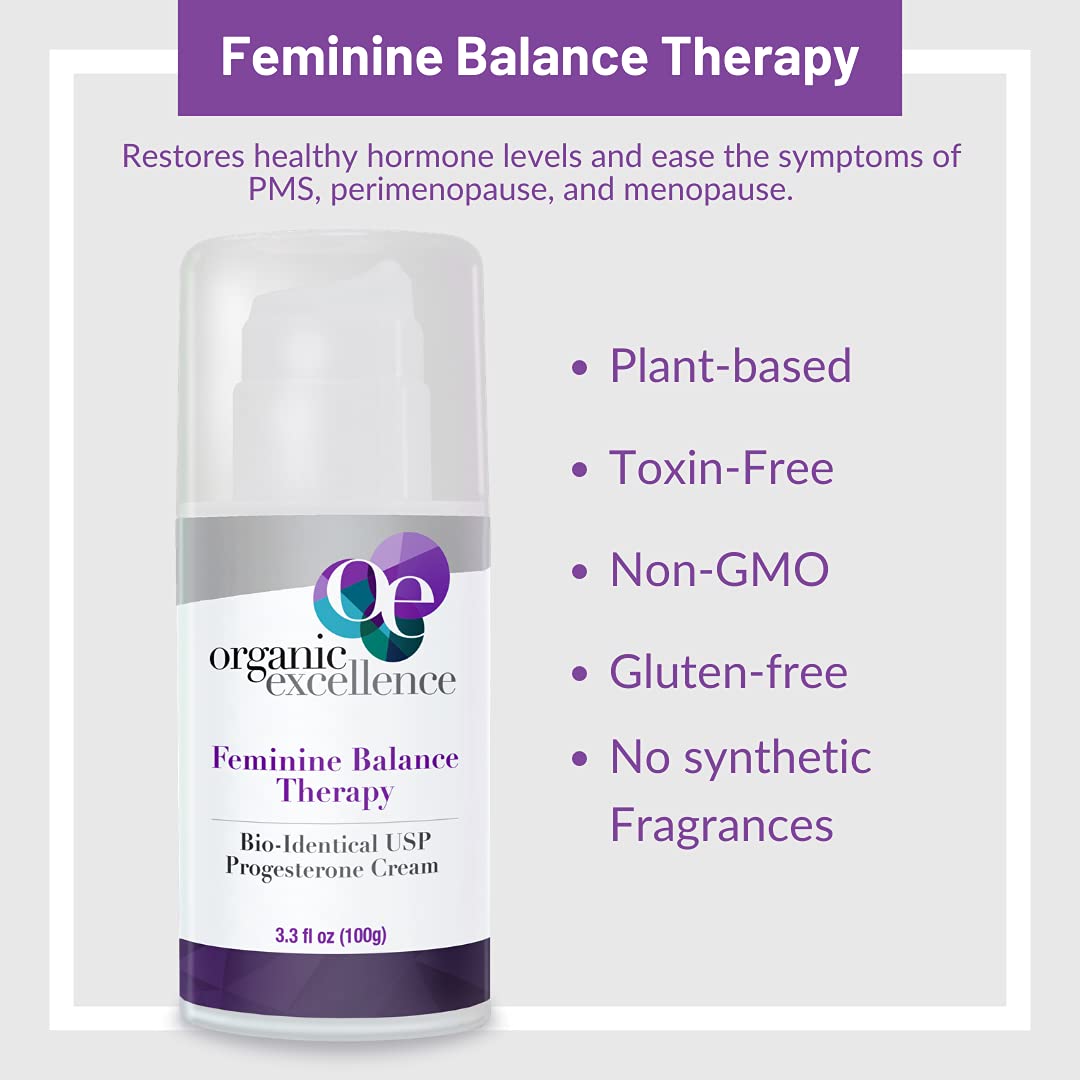 Organic Excellence Organic Wild Yam Cream for Hormone Balance, Wild Yam Natural Bio-Identical Progesterone Cream for Women, for