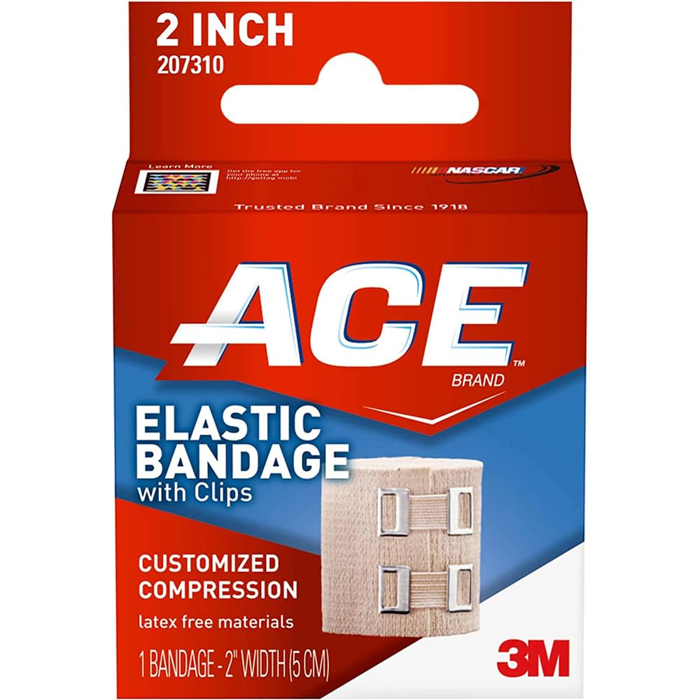 ACE Elastic Bandage With Clips Customized Compression 2 Inches 1 Each ( Pack of 2)
