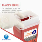 Dynarex 4623 Sharp Container, Provides a Safe Disposal of Medical Waste and Needles, Non-Sterile & Latex-Free, 2 Quarts, Made wi