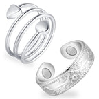 Feraco Magnetic Copper Rings for Women - 99.99% Pure Copper Ladies Thumb Ring, Gifts for Women, 2pcs