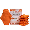 Cloth Reusable Pads For Women  Fluff Reusable Pads For Women | 6 Large Pad + 1 Leak Proof Pouch | For Heavy Flow Day And Overni