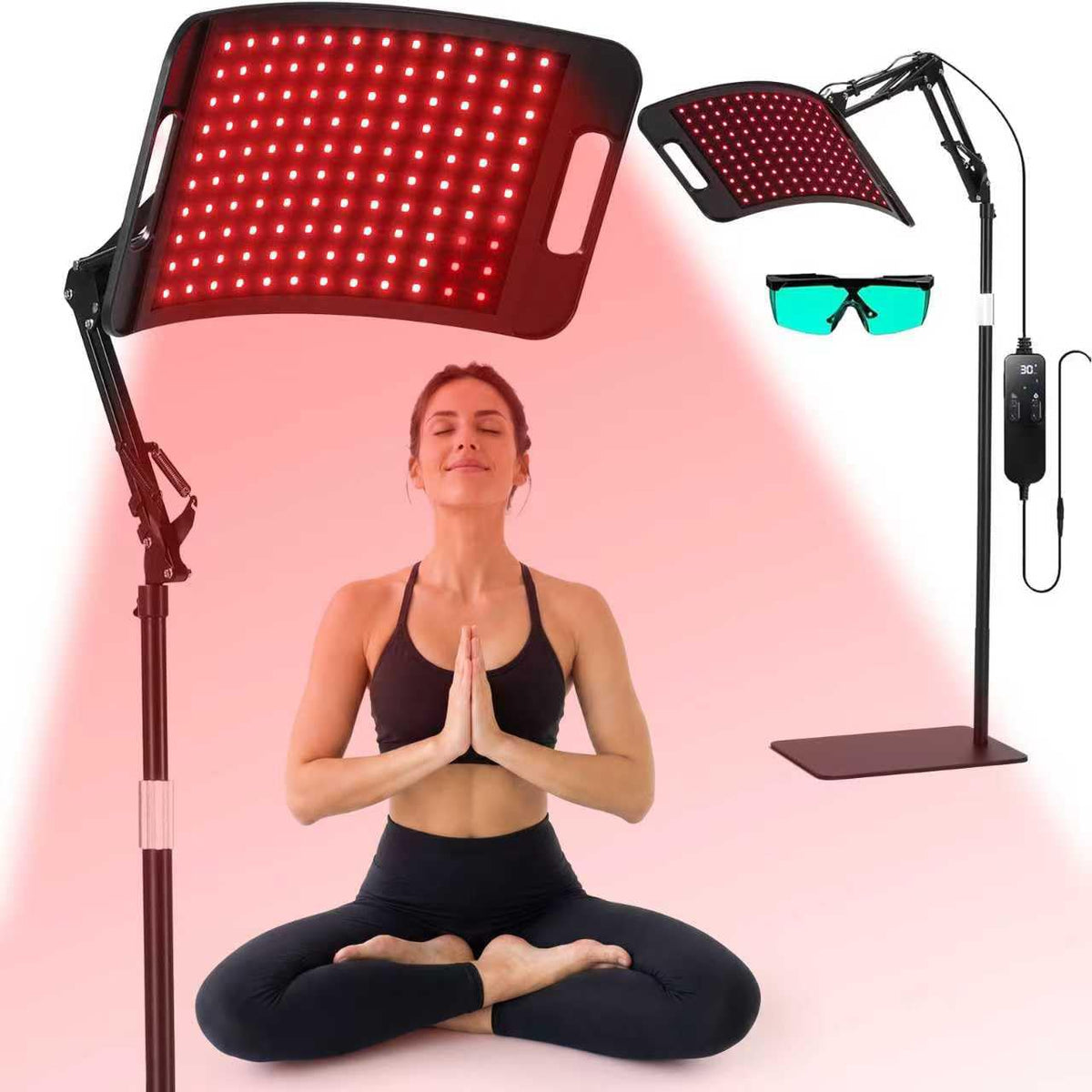 Red Light Therapy for Body face660nm 850nm Infrared lamp Therapy Larger Panel 3 in 1 Led Bead red Light with Stand for Home Use