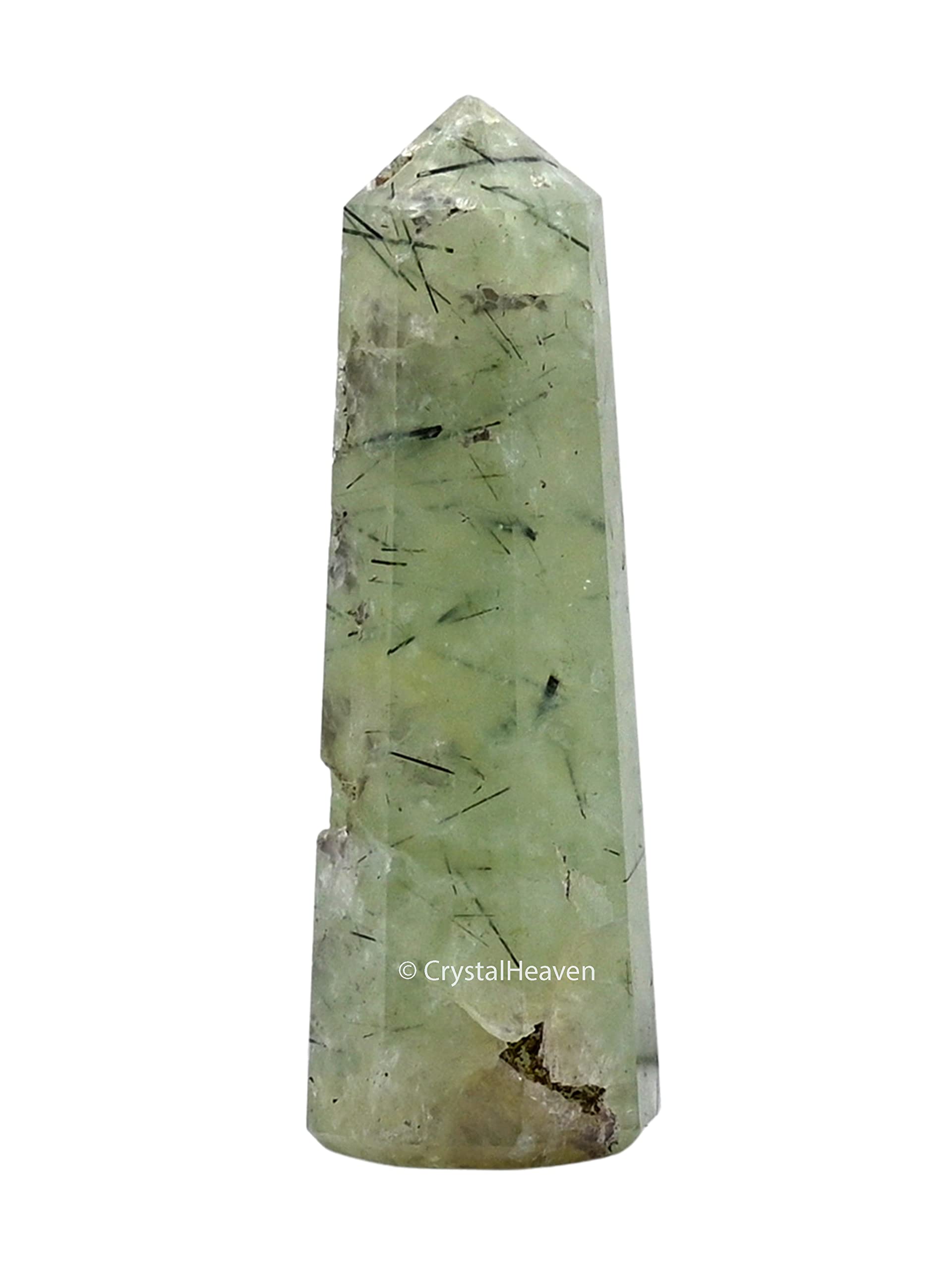 Crystal Heaven Prehnite Crystal Tower Obelisk Point For Chakra, Healing And Balancing  Aaa Grade Original Certified Gemstone Ag