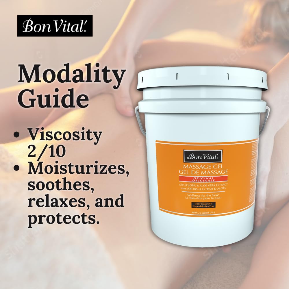 Bon Vital Original Massage Gel for a Versatile Massage Foundation to Relax Sore Muscles and Repair Dry Skin, Superior Glide & G
