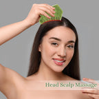 LEOSENSE Gua Sha Comb, Natural White Jade Stone Scalp Massage Comb, Facial GuaSha Tool for Lift and Puffiness, Jade Gua Sha Scra