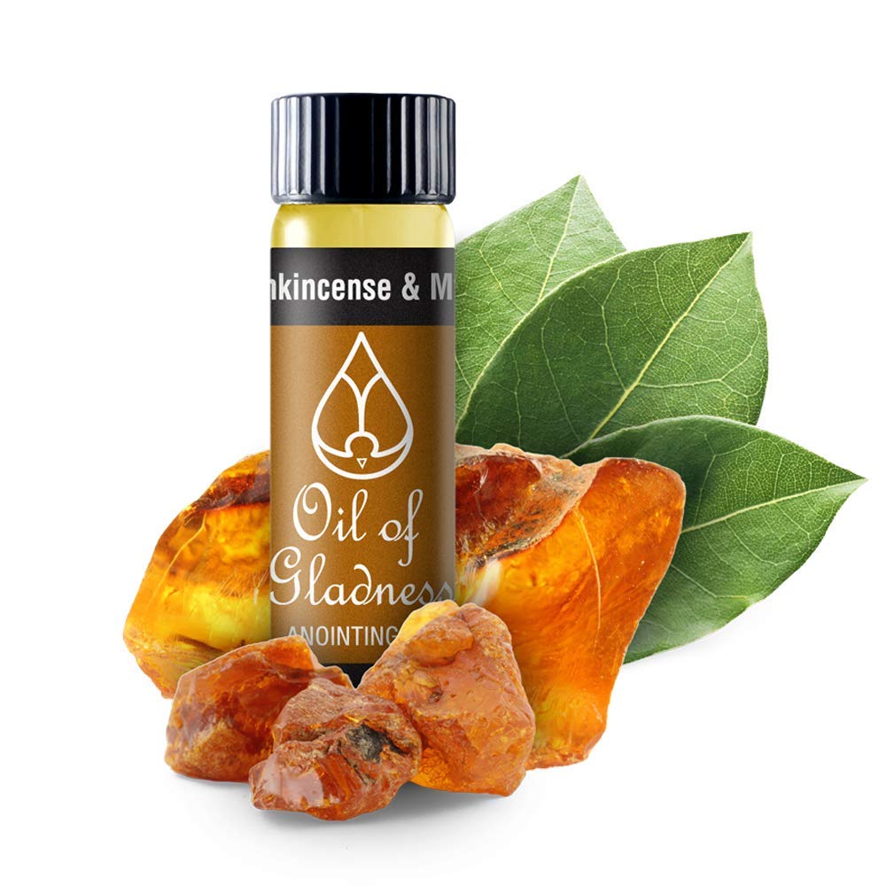Oil of Gladness Frankincense and Myrrh Anointing Oil - Oil for Daily Prayer, Ceremonies, and Blessings 1/2 oz