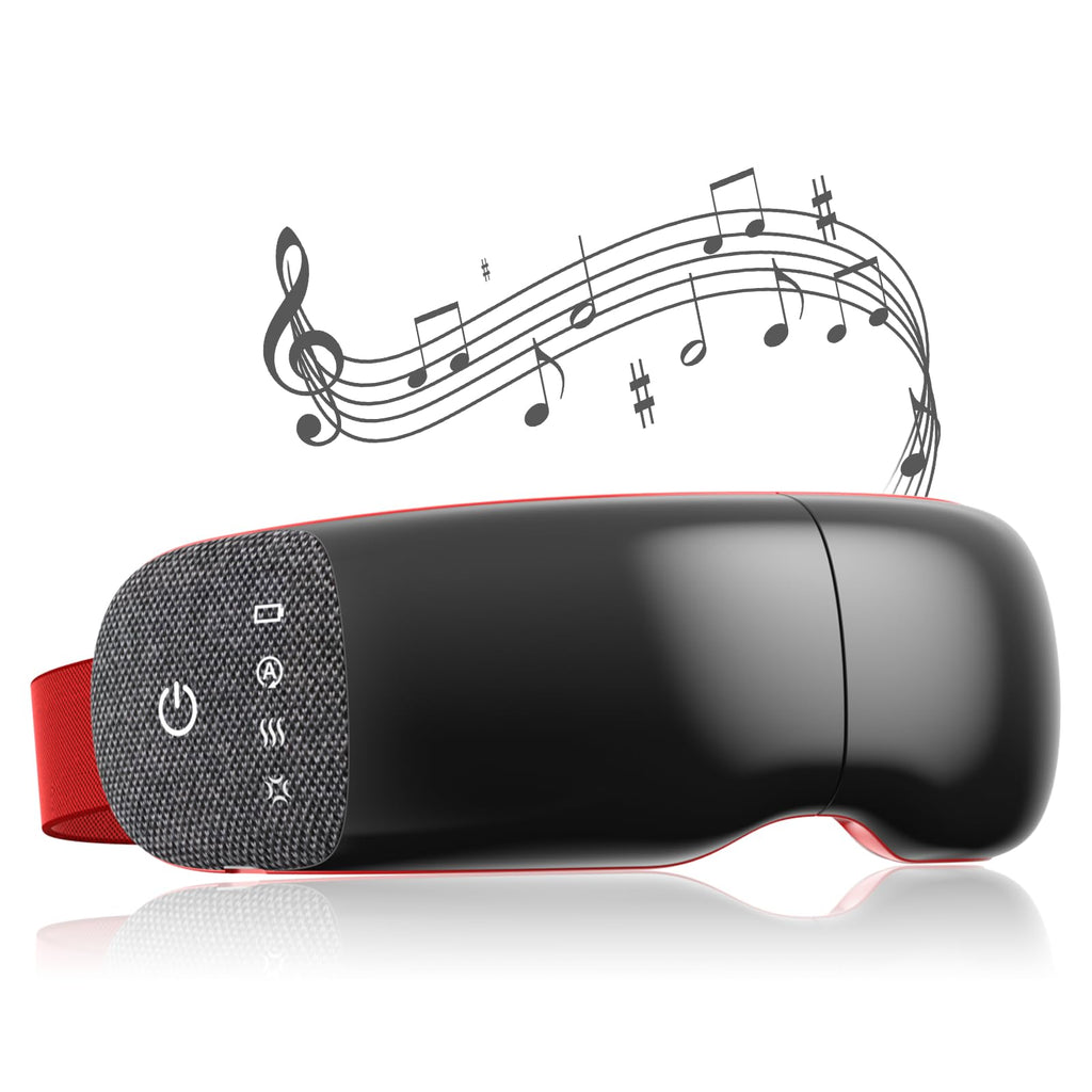 Eye Massager with Heat-Eye Massager for Migraines Relief-Foldable Eye Mask Massager with Music-Smart Goggles Relax Eye Strain-Re