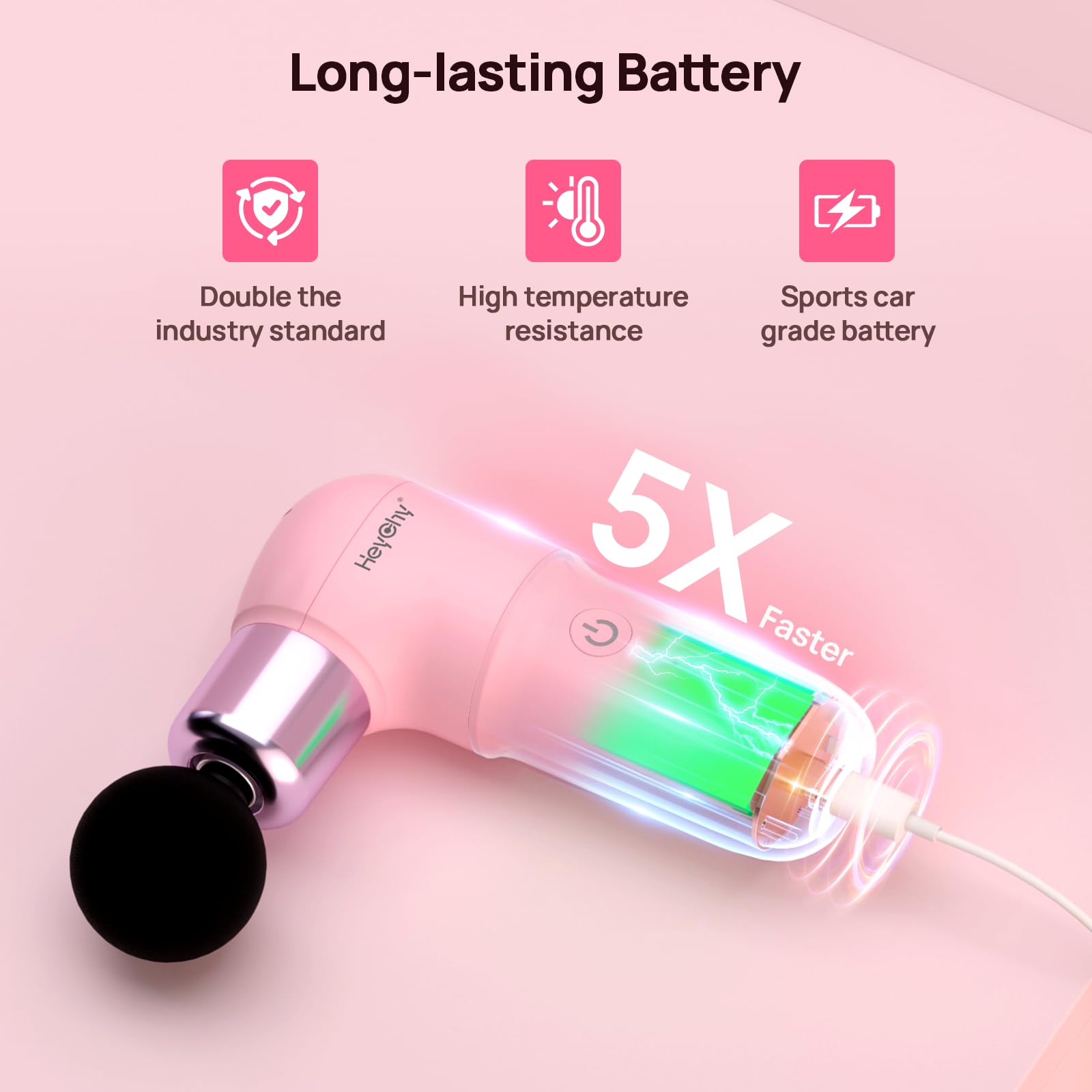 HEYCHY Super Mini Massage Gun, Deep Tissues Percussion Muscle Massager, Compact Sports Travel Massage Gun, Portable Massager Gun