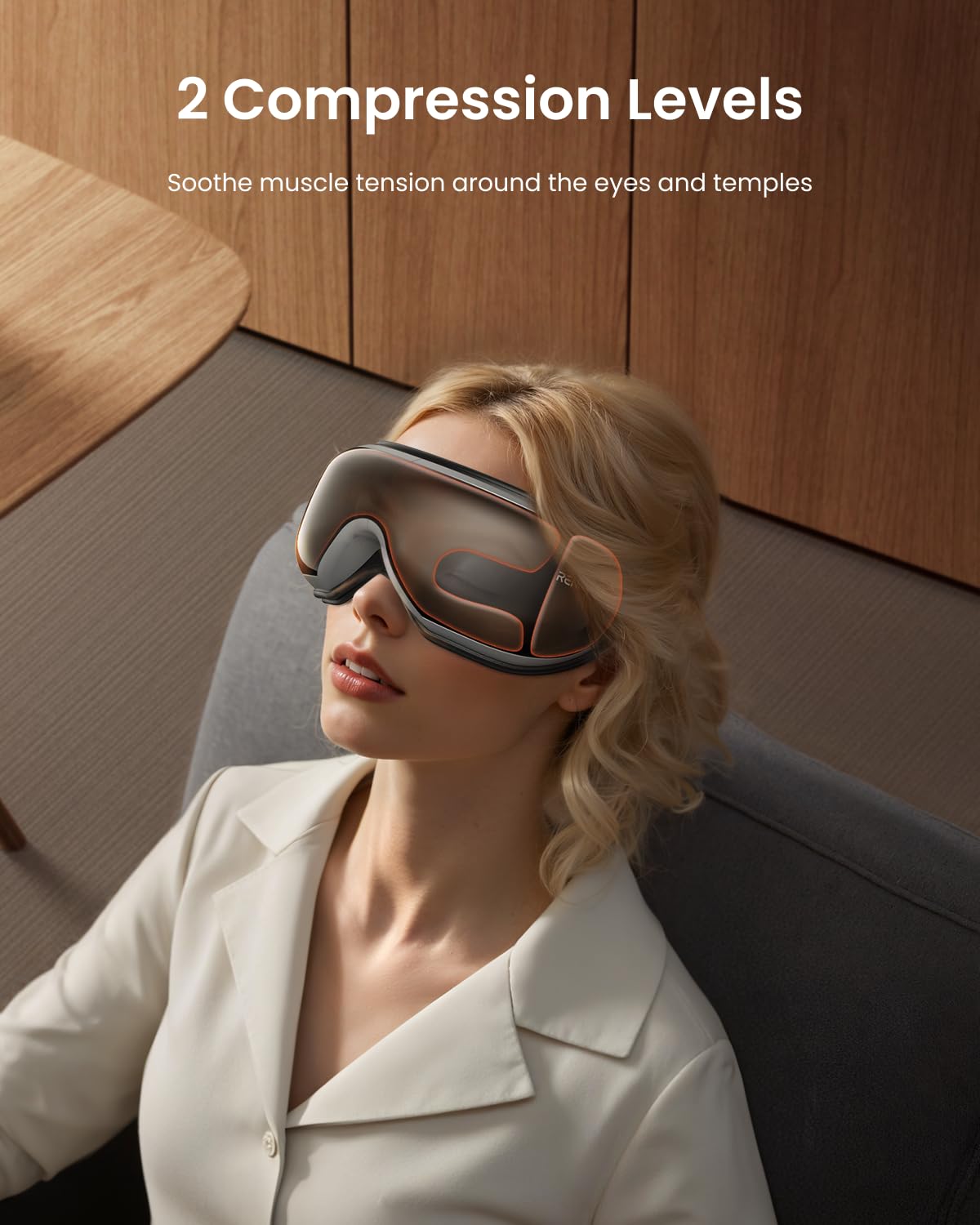 RENPHO Eyeris1 - Heated Eye Massager for Migraine, Temple Forehead Massager with Remote, Compression, Vibration, Rechargeable Ey