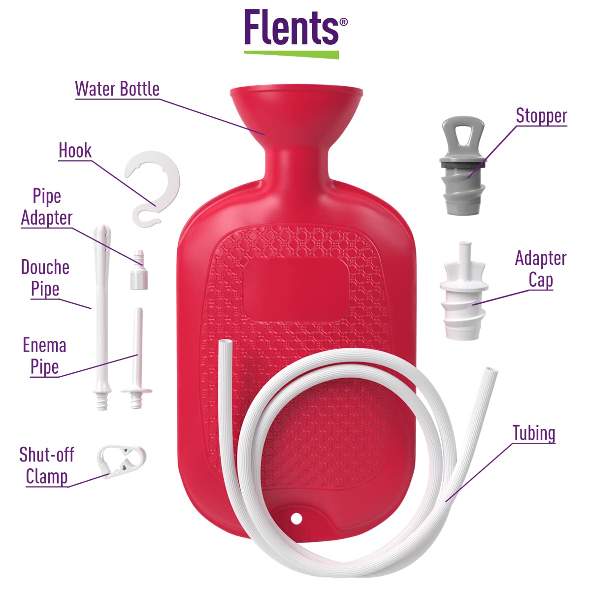 Flents Douche and Enema Combination Kit for Men and Women, Large Capacity, Multipurpose Cleaning System, Made with Comfortable M