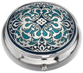Pill Box (Standard Size) in an Arabesque Design in Blue Color