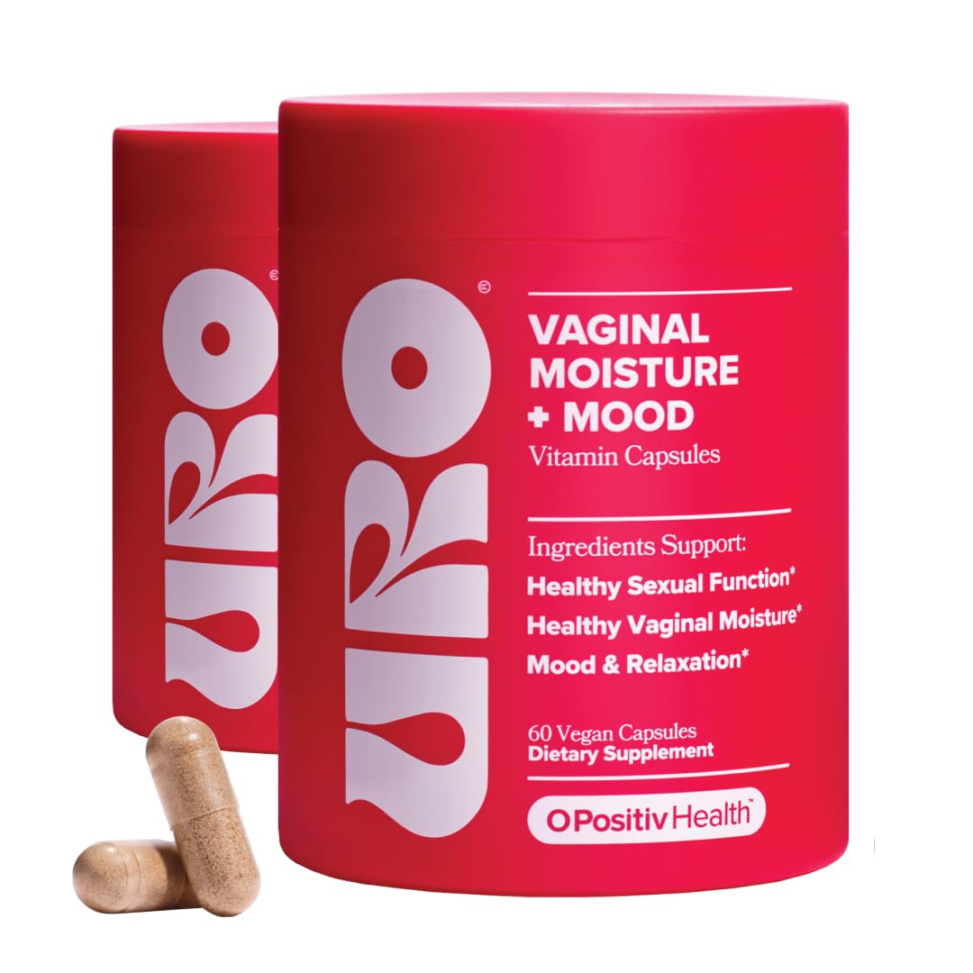 O Positiv URO Vaginal Moisture & Mood - Formulated to Support Vaginal Moisture, Mood & Relaxation - with KSM-66 Ashwagandha, Gin