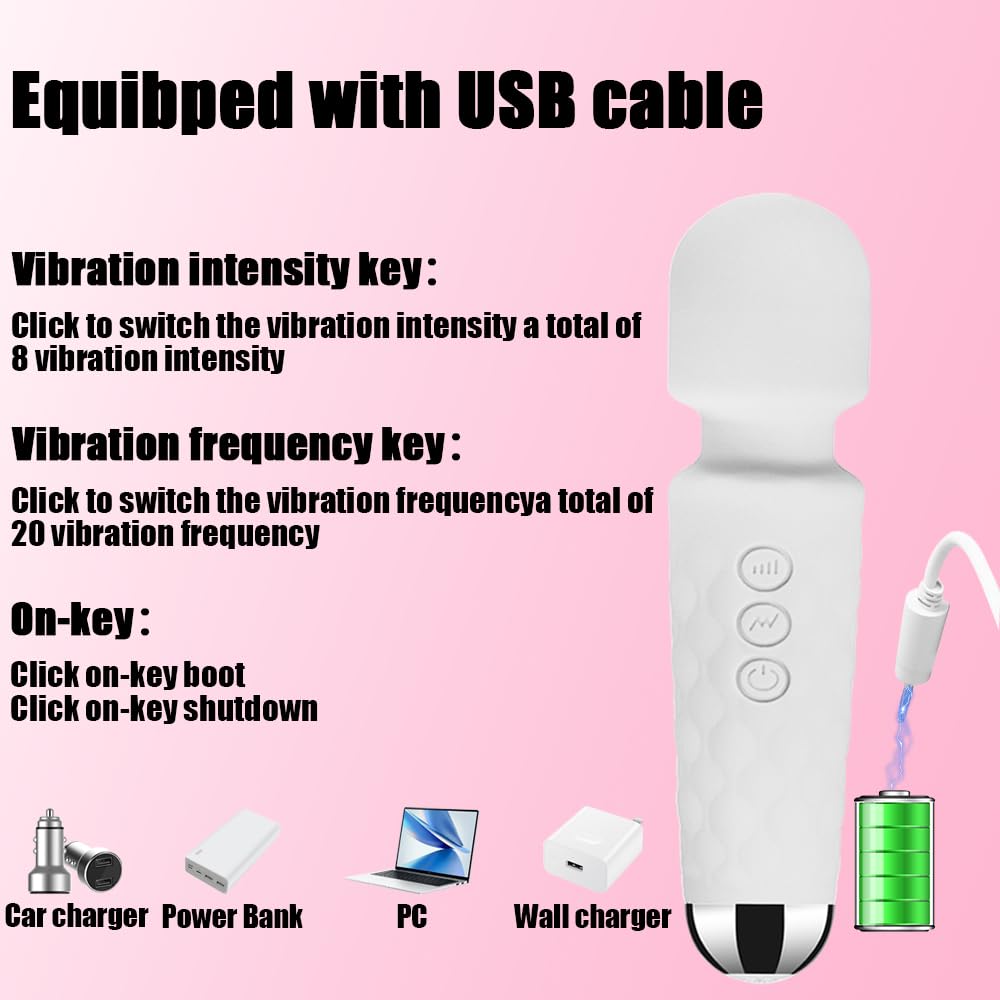 Portable Wireless Massager, Waterproof Rechargeable Body Massager, Fatigue Relieving Muscle Massager with Multiple Modes and Spe