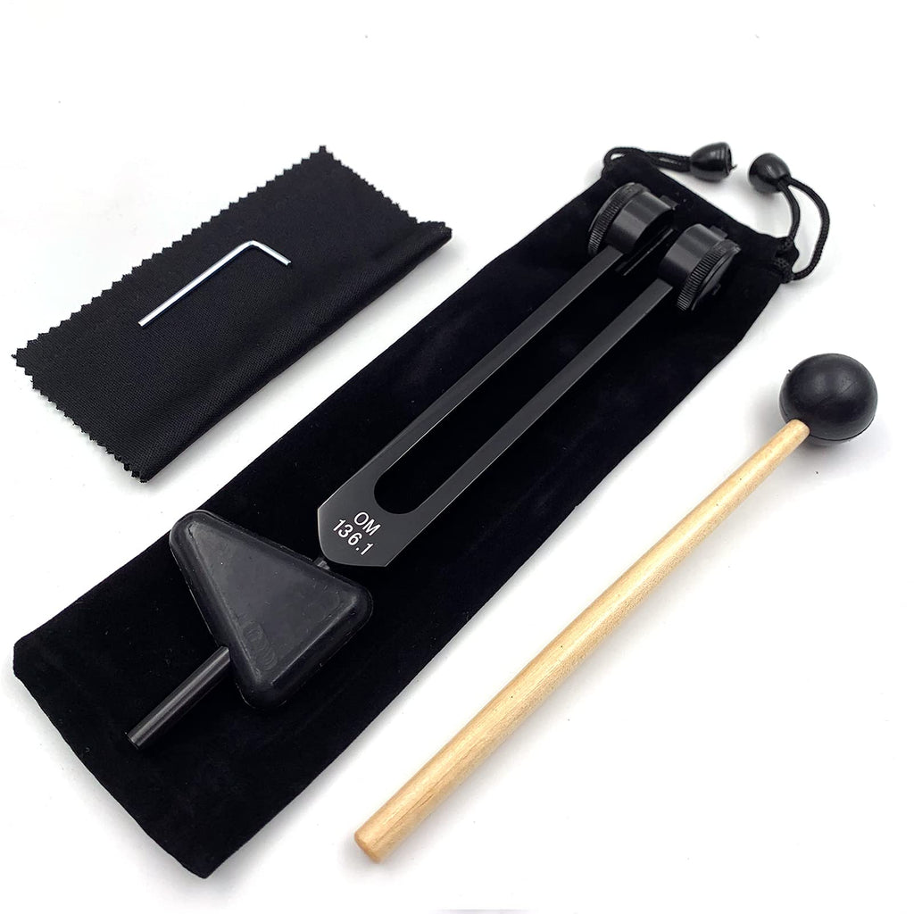 OM 136.1Hz Tuning Fork Weighted, Heart Chakra Tuning Energy Fork for Sound Healing, Meditation, Immune System and Circulatio, Pe