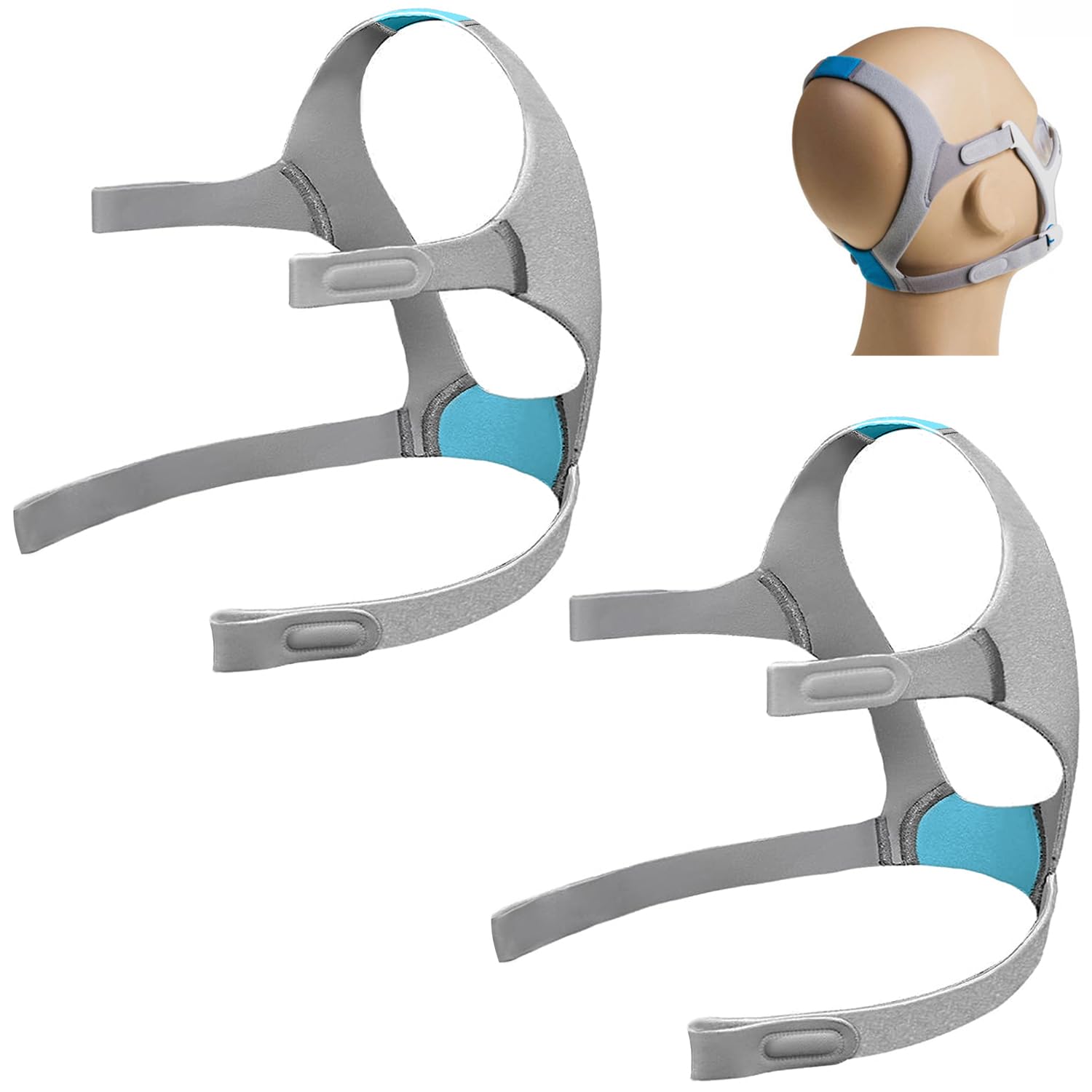 LALASTAR 2-Pack Replacement Headgear Strap for N20 Nasal Pillow CPAP Mask, CPAP Headgear Compatible with N20, Adjustable Headban