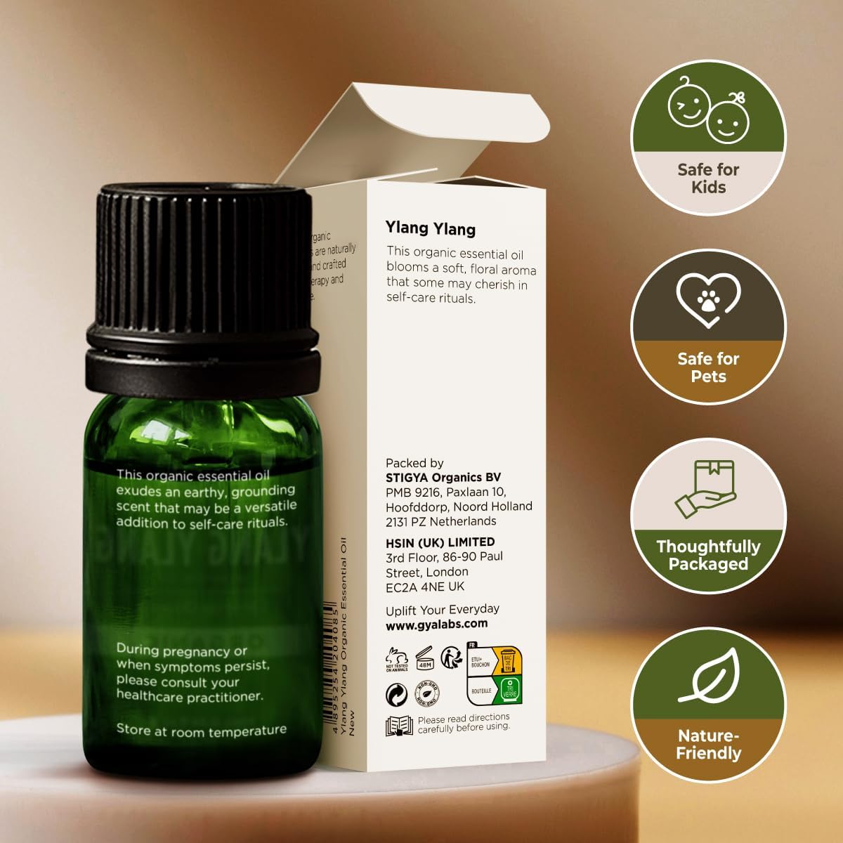 Gya Labs USDA Certified Organic Ylang-Ylang Essential Oil for Skin - 100% Pure Natural Organic Ylang Ylang Oil Perfume for Diffu