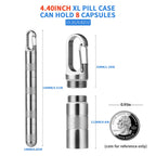 TISUR Keychain Pill Holder, Small Titanium Pill Case,Travel Pill Box Container,Variable Lengths Portable Pill Organizer Waterpro