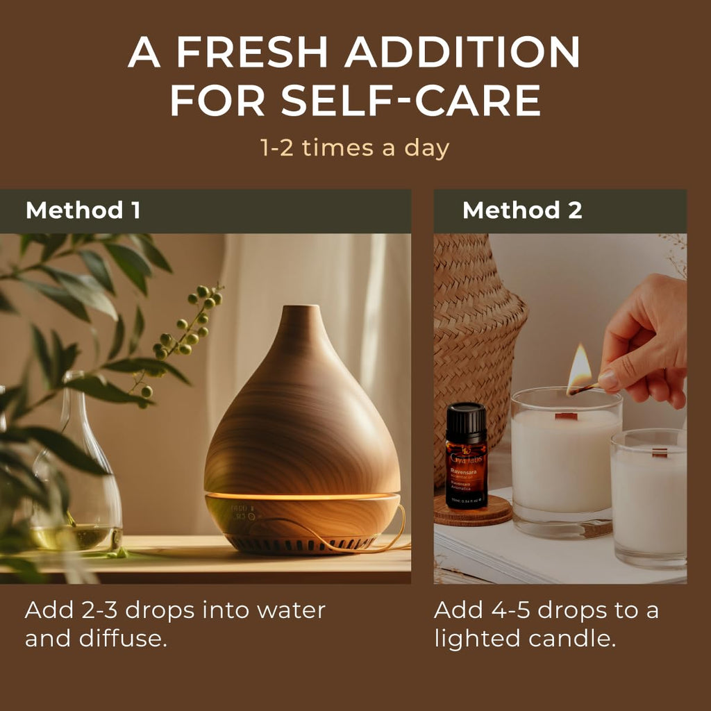Gya Labs Ravensara Essential Oil Diffuser - Ravensara Essential Oil for Skin - Ravensara Oil for Hair Aromatherapy Candles Makin