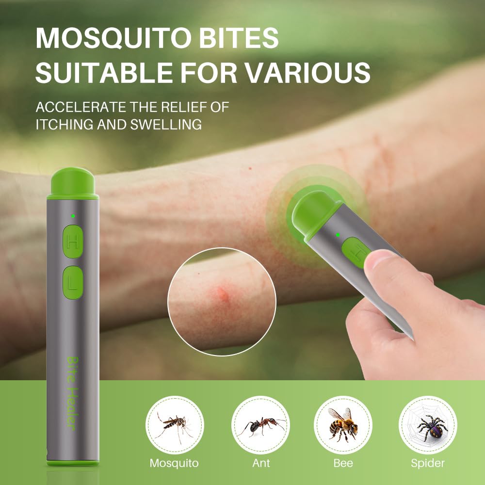 Bug Bite Relief with Suction Tool and Heat Mosquito Itch Relief-Insect Sting&2-in-1 Bite Relief Rechargeable Bug Bite Sucker and