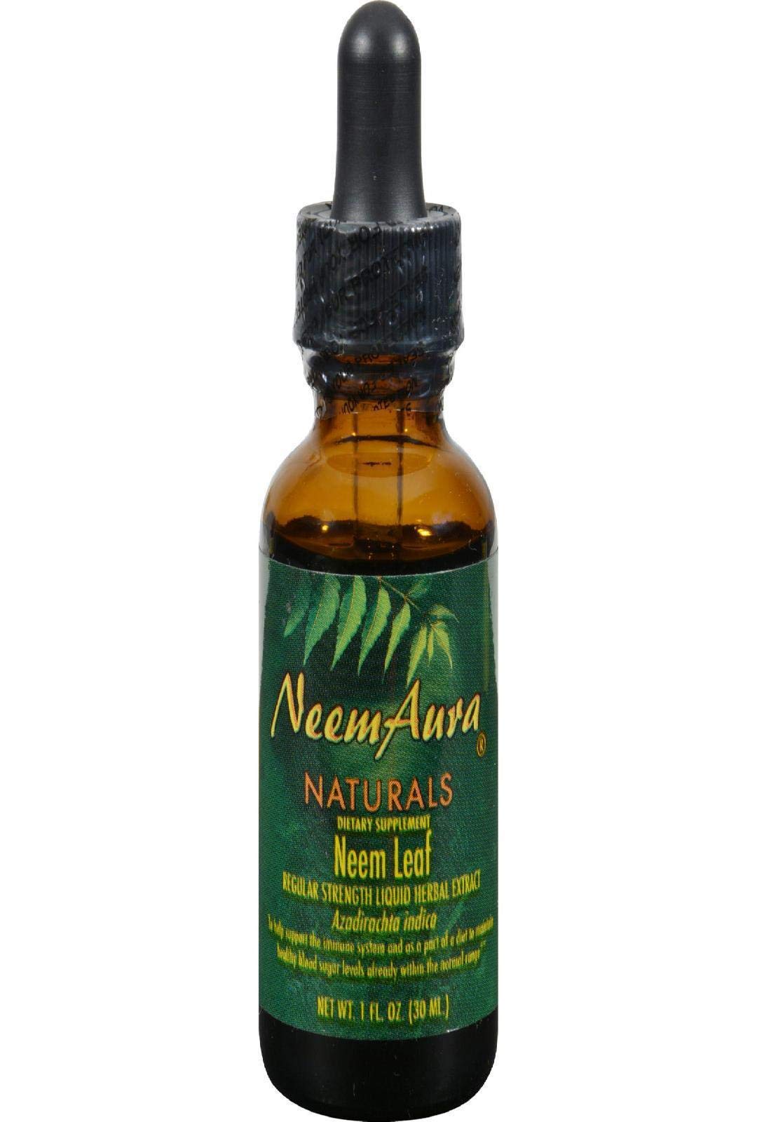 Neem Organic Leaf Extract - Regular Strength Neem Aura 1 oz Liquid