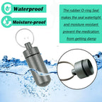 5 Packs Mini Keychain Pill Holder Fob, EFFIET Waterproof Portable Tablets Container Case Aluminum Outdoor Camping Emergency Pill