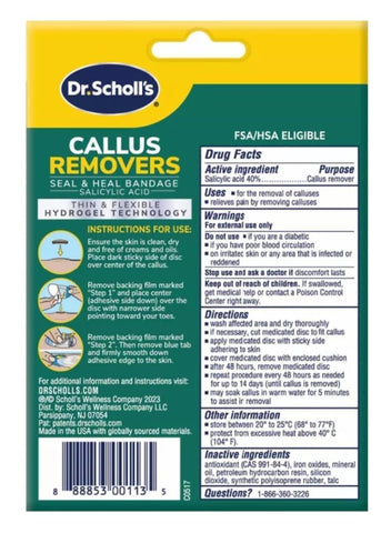 Dr. Scholls Callus Removers 4 Cushions - 4 Medicated Discs (Pack of 2)