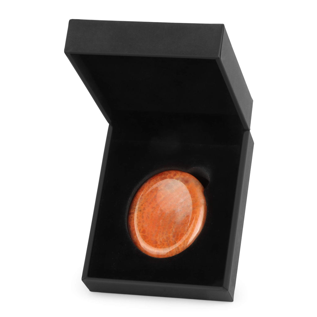 Artistone Fire Agate Crystal Thumb Worry Stones for Anxiety Hand Carved Healing Crystal Pocket Oval Palm Bulk Pocket Chakra Ston