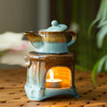 ExclusiveLane Studio Pottery Ceramic Scented Oil Burner Aroma Diffuser and Tealight Candle Holder for Home Fragrances Humidifier