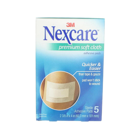 Nexcare(TM) Premium Soft Cloth Adhesive Pad, H3564, 2 3/8 in x 4 in, 5 ct.
