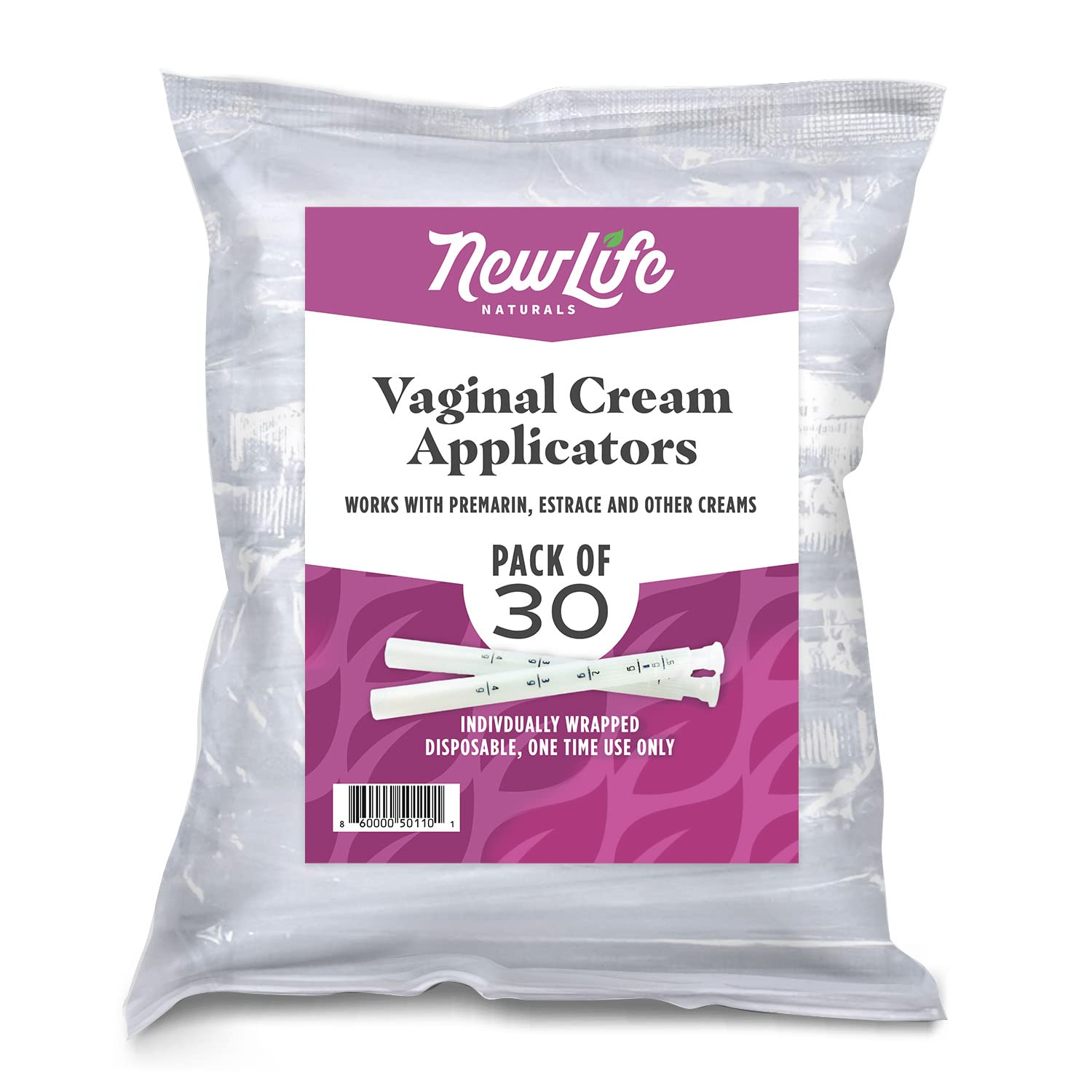 Disposable Plastic Vaginal Applicator Pack: Hygienic Threaded Injector to Fit Preseed Lubricant, Estrace, Personal Lube and OTC 