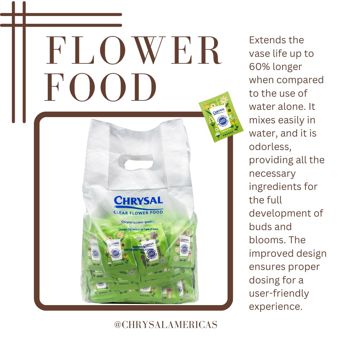 Chrysal Flower Boost - Clear Flower Food Packets for Flower Arrangements & Bouquets - Floral Supplies for Fresh Flowers - Fresh
