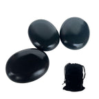 MINGJISHIYE Hot Stone Massage, 3 Piece Set Large Oval Hot Stone 3.58x2.78x1.19 inches, Basalt Home spa, Relaxation, Massage Trea