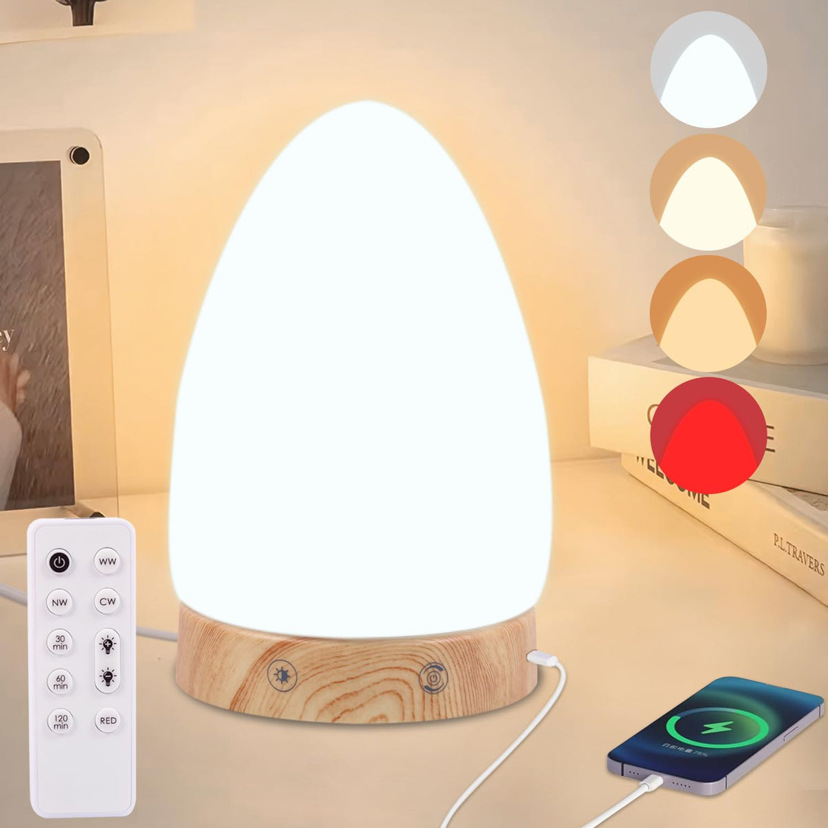 Finezeal Light Therapy Lamp  10000 Lux Full Spectrum Sun Lamp, 3 Color Temperatures & 670nm Red Light, Stepless Dimming, Touch 