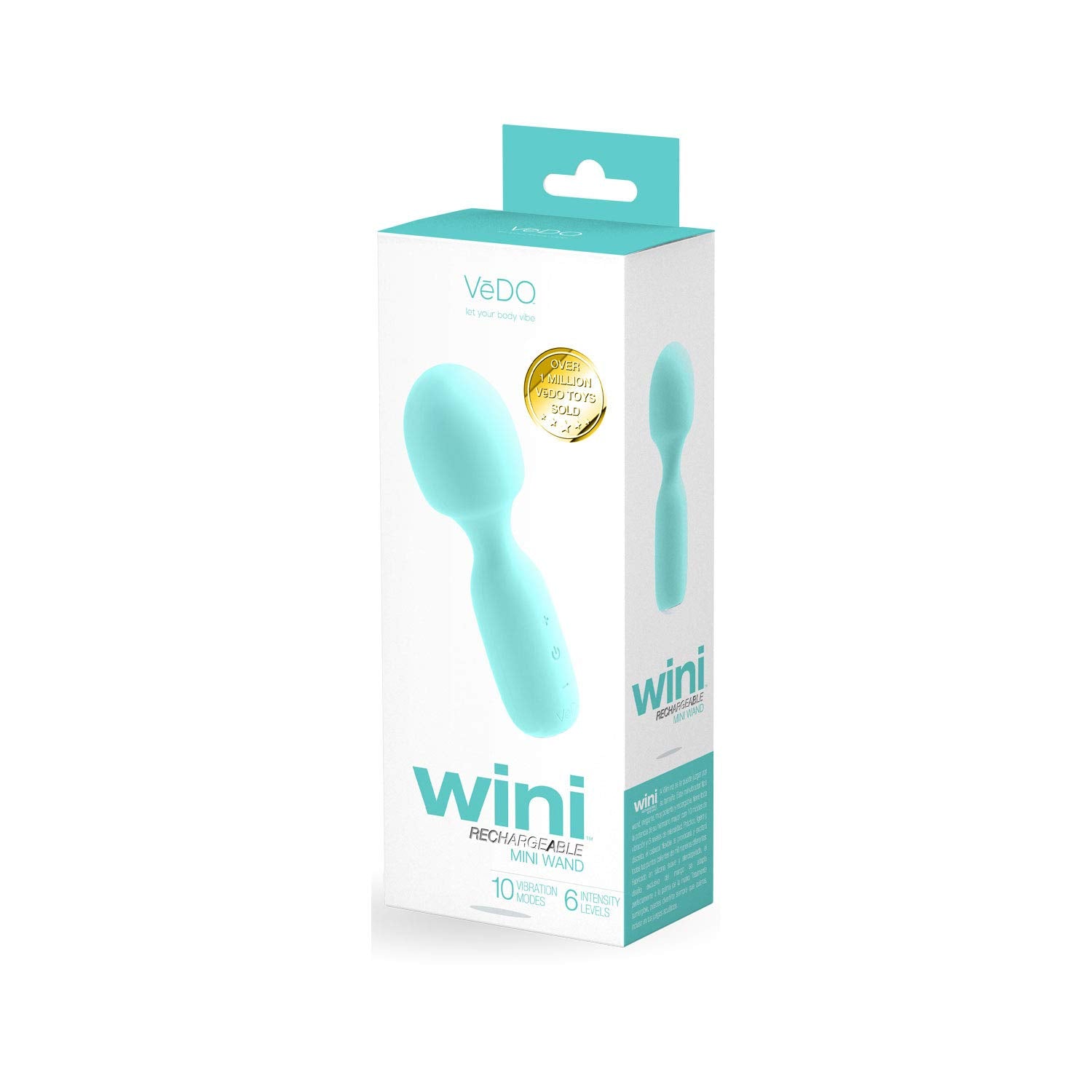 VeDO WINI Handheld Rechargeable Mini Back Neck Body Massager (Turquoise)