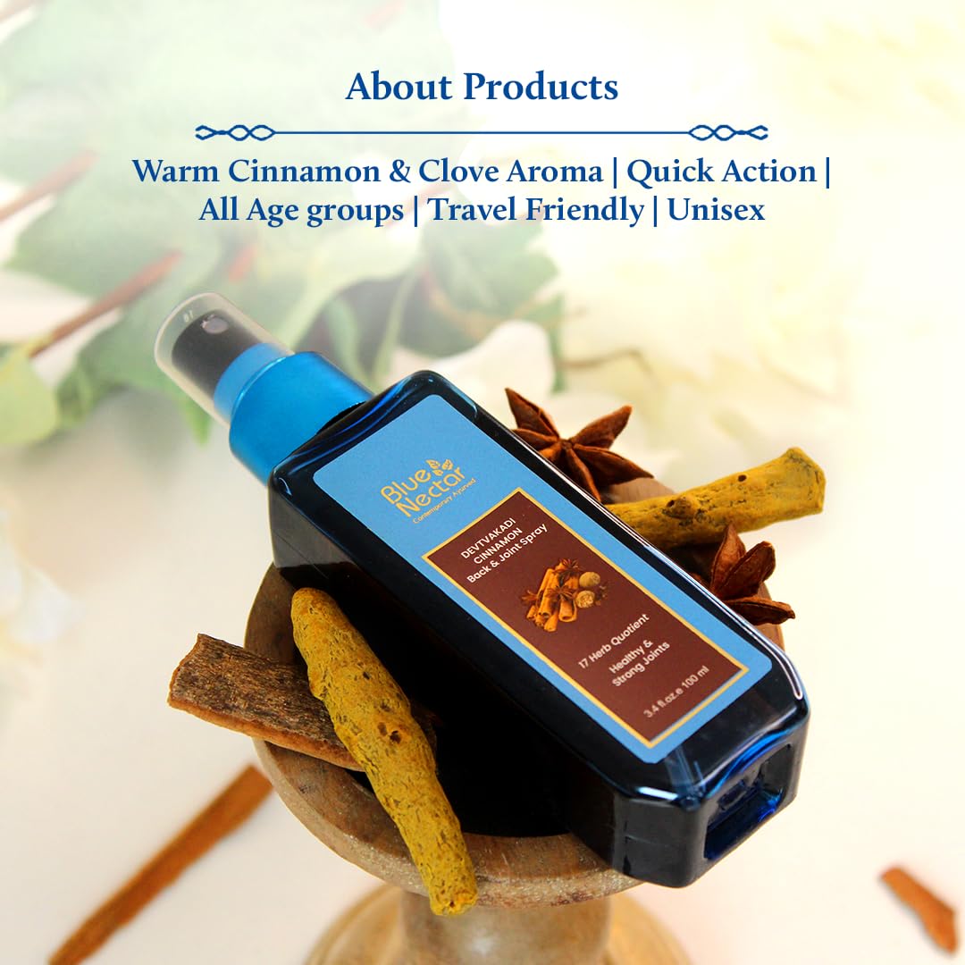 Blue Nectar Spray with Clove & Cinnamon | Comfort for Back, Leg, Knee, Joint Quick Comfort (17 Herbs, 3.38 Fl Oz)